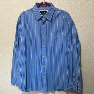 American Eagle Outfitters Men's Blue Striped Shirt. Very Good Condition. Size